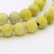 Natural Lemon Jade Round Bead Strands, 6mm, Hole: 1mm, about 68pcs/strand, 15.7 inch(G-P070-36-6mm)