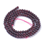 Natural Garnet Beads Strands, Round, 3.5~4mm, Hole: 0.8mm, about 119~121pcs/strand, 15.74 inch~15.94 inch(40~40.5cm)(G-P433-28A)