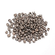 Brass Crimp Beads Covers, Gunmetal, 4mm In Diameter, Hole: 1.5mm(KK-D513-B)