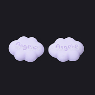 Resin Cabochons, Cloud with Angel.e, Lilac, 23x17x5mm(CRES-T007-04A)