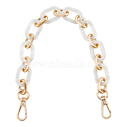 Acrylic Bag Handles, with Zinc Alloy Swivel Clasps, for Bag Replacement Accessories, White, 36cm(FIND-WH0067-47B)