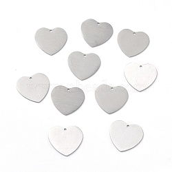304 Stainless Steel Pendants, Double Side Drawbench, Stamping Blank Tag, Heart, Stainless Steel Color, 23.5x25x1mm, Hole: 1.6mm(STAS-F271-06F-P)