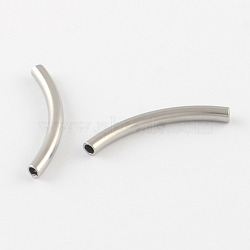 Tarnish Resistant 304 Stainless Steel Tube Beads, Stainless Steel Color, 40x4mm, Hole: 3mm(STAS-R065-49)