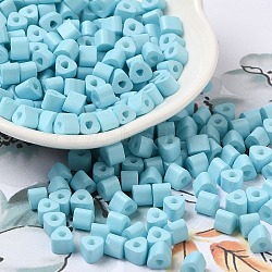 Baking Painted Glass Bead, Ceylon, Triangle Hole, Trangle, Light Blue, 5x5x4mm, Hole: 1.3mm, 3150pcs/pound(SEED-H002-K-D322)