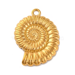 Ocean Theme 304 Stainless Steel Pendants, Real 18K Gold Plated, Conch, 30.5x22.5x3mm, Hole: 2.3mm(STAS-M072-05D-G)
