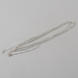 925 Sterling Silver Cable Chains, Soldered, Platinum, 1x0.5mm(CHC-TAC0008-02P)