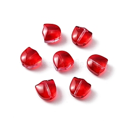 Handmade Lampwork Beads, Tulip, Red, 9x9x5.5mm, Hole: 1mm(LAMP-CJC0008-08A-02)