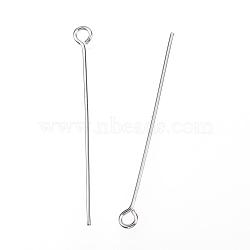 Tarnish Resistant 304 Stainless Steel Eye Pin, Stainless Steel Color, 35mm, Hole: 2mm, Pin: 0.7mm(STAS-D448-A-018P)