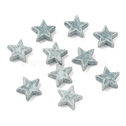 Vintage Handmade Porcelain Beads, Fancy Antique Glazed Porcelain, Star, Light Blue, 11x12x4.5mm, Hole: 1.5mm(PR-CBA4F13-D03)