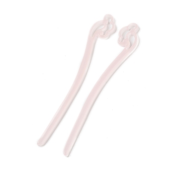 Opaque Acrylic Hair Sticks, Pink, 180x26x5mm