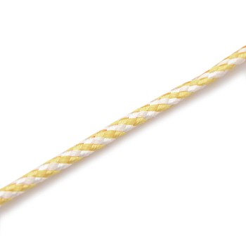 Round String Thread Polyester Cords, Twin Color, Yellow, 3mm, about 27.34 yards(25m)/roll