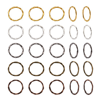 250Pcs 5 Colors Alloy Linking Rings, Round Ring Shapes, Mixed Color, 22x1.5mm, 50pcs/color