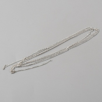 925 Sterling Silver Cable Chains, Soldered, Platinum, 1x0.5mm