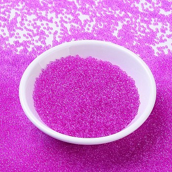 MIYUKI Round Rocailles Beads, Japanese Seed Beads, (RR1309) Dyed Transparent Magenta, 11/0, 2x1.3mm, Hole: 0.8mm, about 5500pcs/50g