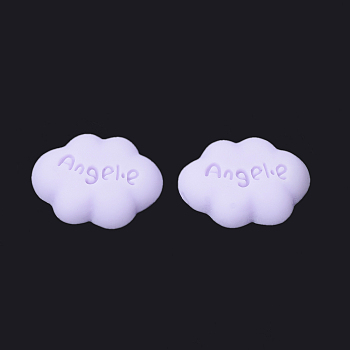 Resin Cabochons, Cloud with Angel.e, Lilac, 23x17x5mm