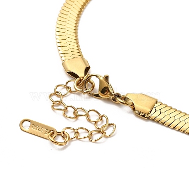 Ion Plating(IP) 304 Stainless Steel Herringbone Chain Necklace for Men Women(X-NJEW-E076-03E-G)-3