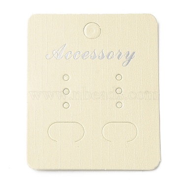 Beige Rectangle Paper Earring Display Cards
