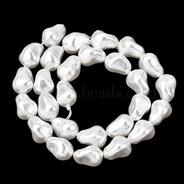 Electroplated Glass Shell Pearl Beads Strands(BSHE-B009-B01-10x15mm)-2