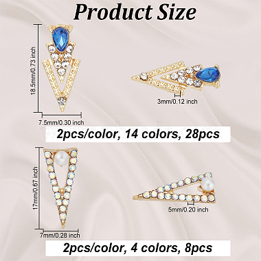 36piezas 18 cabujones de diamantes de imitación de aleación estilo(MRMJ-OC0003-52)-2