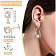 Benecreat 12 paires de boucles d'oreilles plates rondes en laiton avec zircons cubiques transparents(KK-BC0008-77)-2
