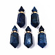 Faceted Natural Lapis Lazuli Pendants(G-T131-15B)-1