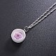 SHEGRACE Rhodium Plated 925 Sterling Silver Round Pendant Necklaces(JN370A)-2