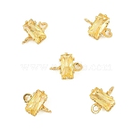 Brass Pave Cubic Zirconia Rectangle Connector Charms, Cadmium Free & Nickel Free & Lead Free, Real 18K Gold Plated, Gold, 8x6.5x3.5mm, Hole: 1.2mm(KK-P347-06G-01)