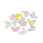 Transparent Acrylic Pendants, Butterfly, DIY Jewelry Making Finding, Mixed Color, 30x42x4mm, Hole: 2x2.8mm, about 230pcs/500g(DIY-B073-06C-01)