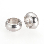 Tarnish Resistant 201 Stainless Steel Spacer Beads, Ring, Stainless Steel Color, 7.5x3.5mm, Hole: 5mm(X-STAS-Q210-83)