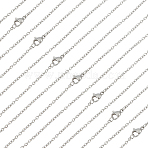 30Pcs 304 Stainless Steel Flat Cable Chain Necklaces Set for Men Women, Stainless Steel Color, 17.72 inch(45cm)(STAS-BBC0004-99B)