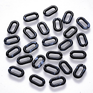 Acrylic Linking Rings, Quick Link Connectors, For Jewelry Cable Chains Making, Imitation Gemstone Style, Oval, Black, 14x8.5x2.5mm, Inner Diameter: 9x3mm, about 3360pcs/500g(OACR-T023-01B-04)