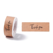 Rectangle Thank You Theme Paper Stickers, Self Adhesive Roll Sticker Labels, for Envelopes, Bubble Mailers and Bags, Peru, Word, 7.5x2.5x0.01cm, 120pcs/roll(DIY-B041-33B)