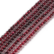 Natural Garnet Beads Strands, Round, 3mm, Hole: 0.6mm, about 138pcs/strand, 15.55 inch(39.5cm)(G-F717-14)