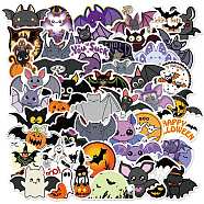 Halloween Waterproof PVC Plastic Sticker Labels, Self-adhesion, for Suitcase, Skateboard, Refrigerator, Helmet, Mobile Phone Shell, Halloween Themed Pattern, Mixed Color, 30~60mm, 50pcs/set(STIC-PW0003-09G)