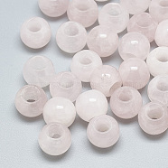 Natural Rose Quartz Beads, Large Hole Beads, Rondelle, 14x12mm, Hole: 5.5mm(G-T092-14mm-18)