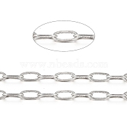 Brass Paperclip Chains, Flat Oval, Drawn Elongated Cable Chains, Soldered, with Spool, Cadmium Free & Nickel Free & Lead Free, Platinum, 6x2.6x0.4mm, about 301.83 Feet(92m)/roll(CHC-S008-001C-P)