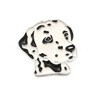 Dog Enamel Pin with Brass Butterfly Clutches, Alloy Badge for Backpack Clothing, Dalmatian Pattern, 23x25x10mm, Pin: 1.1mm(JEWB-A006-04A)