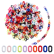 SUPERFINDINGS 1000Pcs 10 Colors Opaque Acrylic Linking Rings, Quick Link Connectors, for Cable Chains Making, Oval, Mixed Color, 15x9x3mm, Inner Diameter: 3.5x9mm, 100pcs/color(SACR-FH0001-06)