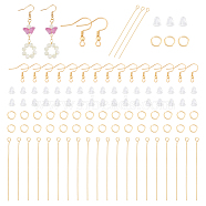 DIY Earring Making Finding Kit, Including 304 Stainless Steel Earring Hooks & Open Jump Rings & Eye Pin, Plastic Ear Nuts, Golden, 400Pcs/box(DIY-UN0005-36)