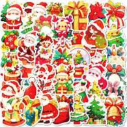 50Pcs Christmas Theme Cartoon Paper Stickers, Self-Adhesive Decals, for Water Bottles Laptop Phone Skateboard Decoration, Mixed Color, 50~51x40~50x0.3mm(DIY-P085-09)