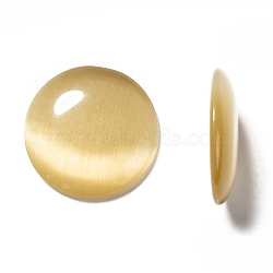Cat Eye Glass Cabochons, Half Round/Dome, Coral, about 18mm in diameter, 4.8mm thick(CE072-18-36)