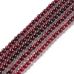Natural Garnet Beads Strands, Round, 3mm, Hole: 0.6mm, about 138pcs/strand, 15.55 inch(39.5cm)(G-F717-14)