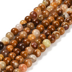 Natural Wood Lace Stone Beads Strands, Round, 4~4.5mm, Hole: 0.5~0.6mm, about 91pcs/strand, 15.59~15.63''(39.6~39.7cm)(G-B128-A04-01)