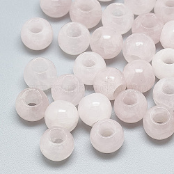 Natural Rose Quartz Beads, Large Hole Beads, Rondelle, 14x12mm, Hole: 5.5mm(G-T092-14mm-18)