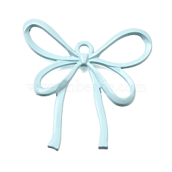 Spray Painted Alloy Pendants, Bowknot Charms, Light Sky Blue, 40x40x4.5mm, Hole: 2.5mm(AL-CBA31C4-03C)