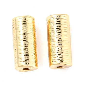 Rack Plating Alloy Beads, Cadmium Free & Nickel Free & Lead Free, Textured, Column, Golden, 13x6mm, Hole: 1.8mm