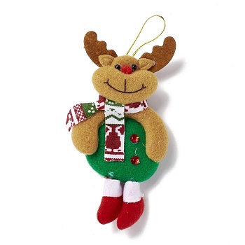 Non Woven Fabric Pendant Decorations, with Plastic Eyes, Christmas Reindeer/Stag, Peru, 195mm