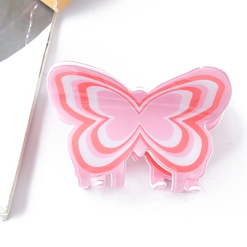 Butterfly PVC Claw Hair Clips, Hair Accessories for Women & Girls, Pink, 68x46x55mm