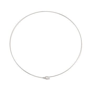 Rack Plating Brass Choker Necklaces, Lead Free & Cadmium Free, Long-Lasting Plated, Platinum, Inner Diameter: 5.18 inch(13.15cm)