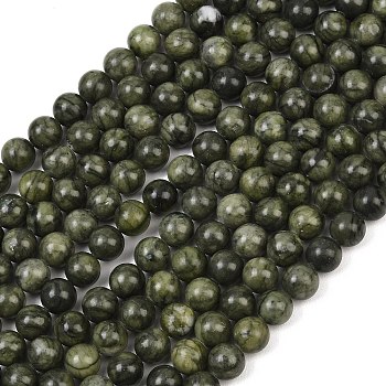 Natural Taiwan Jade Beads Strands, Natural Energy Stone Healing Power for Jewelry Making, Round, Olive Drab, 10mm, Hole: 1.5mm, about 38pcs/strand, about 15~16 inch/strand